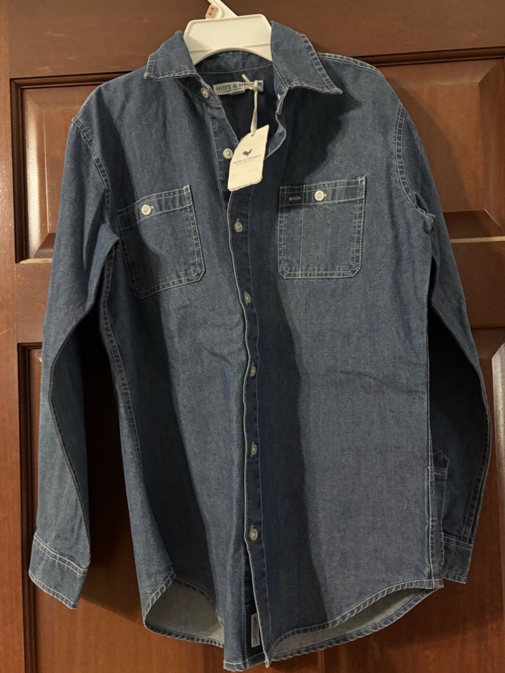 Hope & Henry kids denim shirt size XL NWT